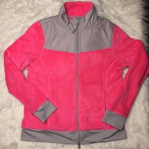 Athletic works pink and gray fleece Jacket 8-10